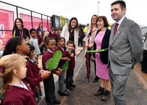 Education secretary Bridget Phillipson was greeted by pupils at Thomas Telford Primary Free School, Priorslee, Telford.