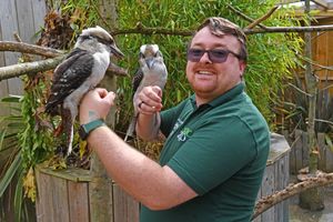 Ryan Jordan with Indi and Banjo, the latest additions to Telford Exotic Zoo.