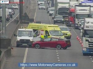 Supporting image for story: Two lanes closed on M6 after multiple-vehicle crash