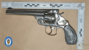 The silver revolver was among the firearms found in the flat. Photo: West Midlands Police