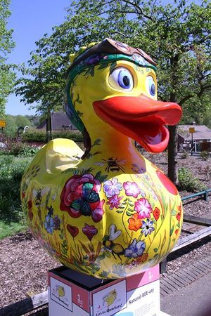 The giant ducks in Ironbridge. Photos: Shaun Dean