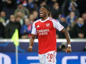 Supporting image for story: Noni Madueke scores twice as Arsenal march on by easing past Club Brugge