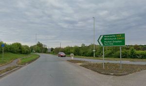 The A53 at Hodnet, towards Tern Hill. Photo: Google