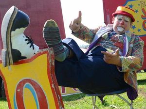 Supporting image for story: Jerry the clown reunited with shoe lost in Telford