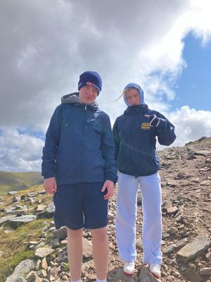 Laurence Washbourne, left, and Elizabeth Washbourne, right, in training for Peruvian Trek