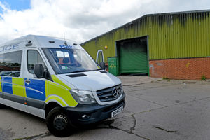 Police at the scene at the Premier Estate in Brockmoor