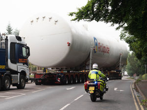 Supporting image for story: Giant oxygen tank continues to edge its way across Staffordshire