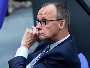 Friedrich Merz attends a meeting of the German parliament, Bundestag, at the Reichstag building in Berlin