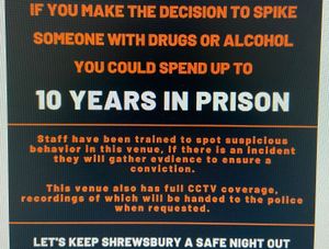 Supporting image for story: Anti-spiking posters up in Shrewsbury nightspots to warn predators of jail time