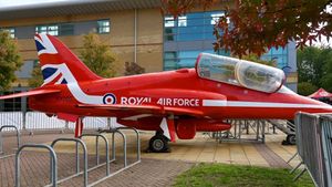 A replica of a Red Arrows' Hawk jet was the star attraction at the RAF Town Show