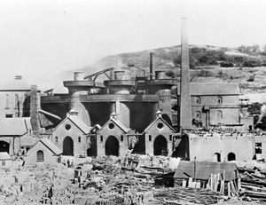 The blast furnaces at Blists Hill in the 1890s. The furnaces are said to have closed some time during the week of March 22 to 29, 1912. Picture via museum volunteer Peter Feuilherade. 