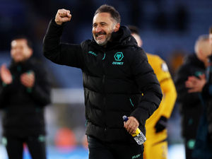 Vitor Pereira celebrates after Wolves beat Leicester (Photo by Naomi Baker/Getty Images)