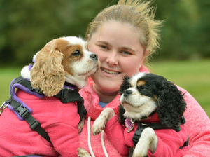 Lucy Clifford from Darlaston with Bella and Lottie at the dog show
