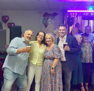 The Grove School Class of 1980 celebrate their school reunion