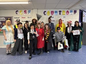 Supporting image for story: Schoolchildren celebrate World Book Day with literary character dress-up