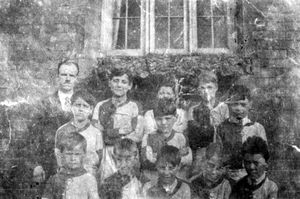 A very faded picture of the Ironbridge Blue School football team of 1925, which included Eustace Rogers of the town's famous coracle making family. Back, from left: Johnny Wragg (headmaster), Cyril Beeston (left back), Jack Jones (goalkeeper), Jack Tanner (right back). Middle row, from left: Cyril Rickers (left half), Ron Jones (centre half), Vic Duckett (right half). Front row from left: Charlie Jones (outside left), Eustace Rogers (inside left), George Jenks (centre forward), Norman Peel (inside Right), Jack Mason (outside right).