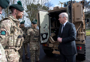 The Duke of York during his visit to Clive Barracks, Tern Hill