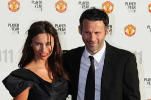 Manchester United's Ryan Giggs with his wife Stacey