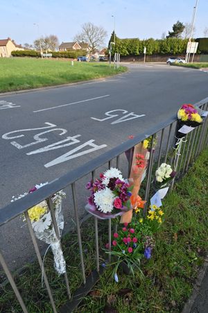 Tributes left for cyclist who died in a collision with a car near Brownhills on the Chester Road North Island