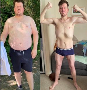 Slimmer Tim Kershaw (before and after)