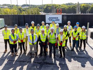 Supporting image for story: Six-storey apartment block in Telford's Station Quarter hits construction milestone