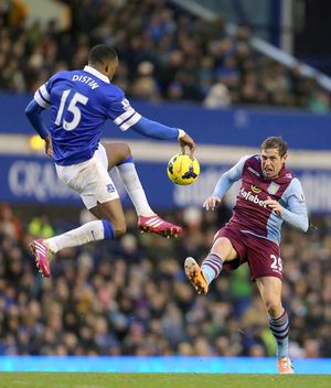 Aston Villa's Grant Holt (right)