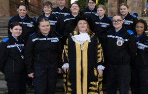 Cadets with Coventry Lord Mayor Councillor Rachel Lancaster