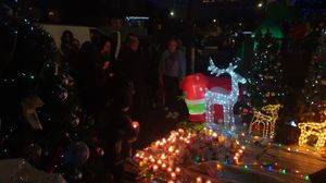 Candles were laid outside the family's home