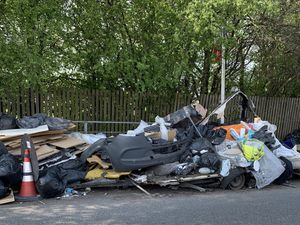Rubbish in the street outside Ward End Park