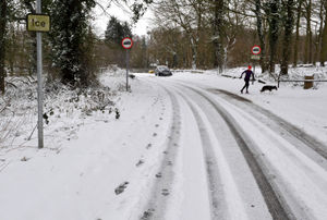 Snow on Ercall Lane Wellington