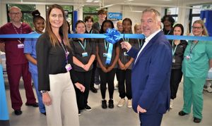 Sarah Davies and Simon Whitehouse at the opening of the new £430,000 Clinical Skills Centre