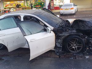 Supporting image for story: Car catches fire outside Wolverhampton outdoor market