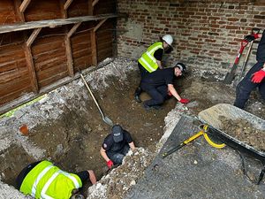 Supporting image for story: Police dig inside barn in search for remains of murdered Muriel McKay