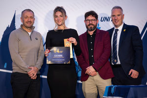 Match Official of the Year, Ellie Harris (second left). Picture: Staffordshire FA/Epic Action Media 