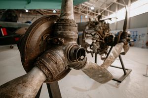 A close up of the propellors of the German Dornier bomber