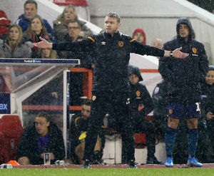 Hull City manager Grant McCann gestures on the touchline
