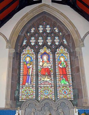 Magnificent stained glass windows adorn the church