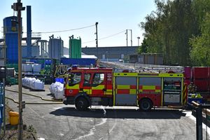 The fire at Ecobat in Darlaston. Photo: Tim Sturgess