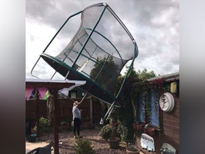 Supporting image for story: Storm Ali: Trees down and trampoline uprooted as high winds batter Shropshire