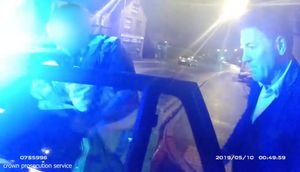 Saunders was pulled over in Boughton. Footage: CPS