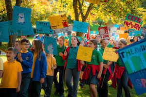 A schools parade. Photo: Phil Green