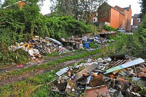 Piles of assorted rubbish dumped near to Jackson Street in Lye. A community group filled six lorry-loads to clear it