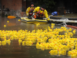 Supporting image for story: WATCH: Charity duck race brings bright spot to soggy bank holiday