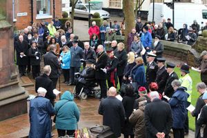 The memorial service at St Peter's Square in Wolverhampton