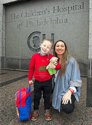 Zac and mum Hannah in Philadelphia