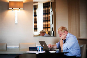 Prime Minister Boris Johnson, considering his words carefully