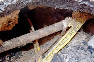 A closer view of the hole