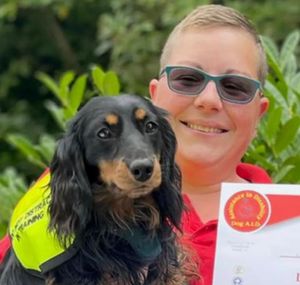 Lilie Abbot from Tipton with her beloved dog Ignatius