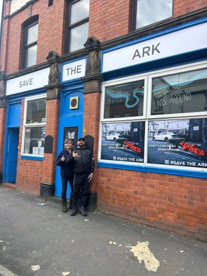 Members of the Ark team delighted with the impactful fundraising graphics.