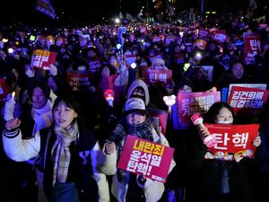 Protesters stage a rally demanding South Korean President Yoon Suk Yeol’s impeachment